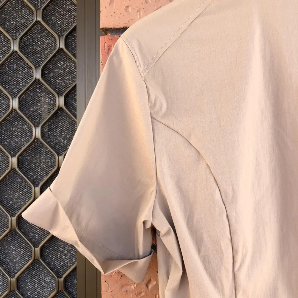 Wolford Beige Button Up Short Sleeve Safari Thong Bodysuit AU 10 NEW W TAGS - Picture 11 of 11